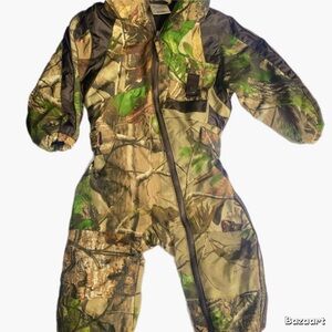 Lil Magellan || Outdoors Baby Camo Snowsuit in Brown and Green-